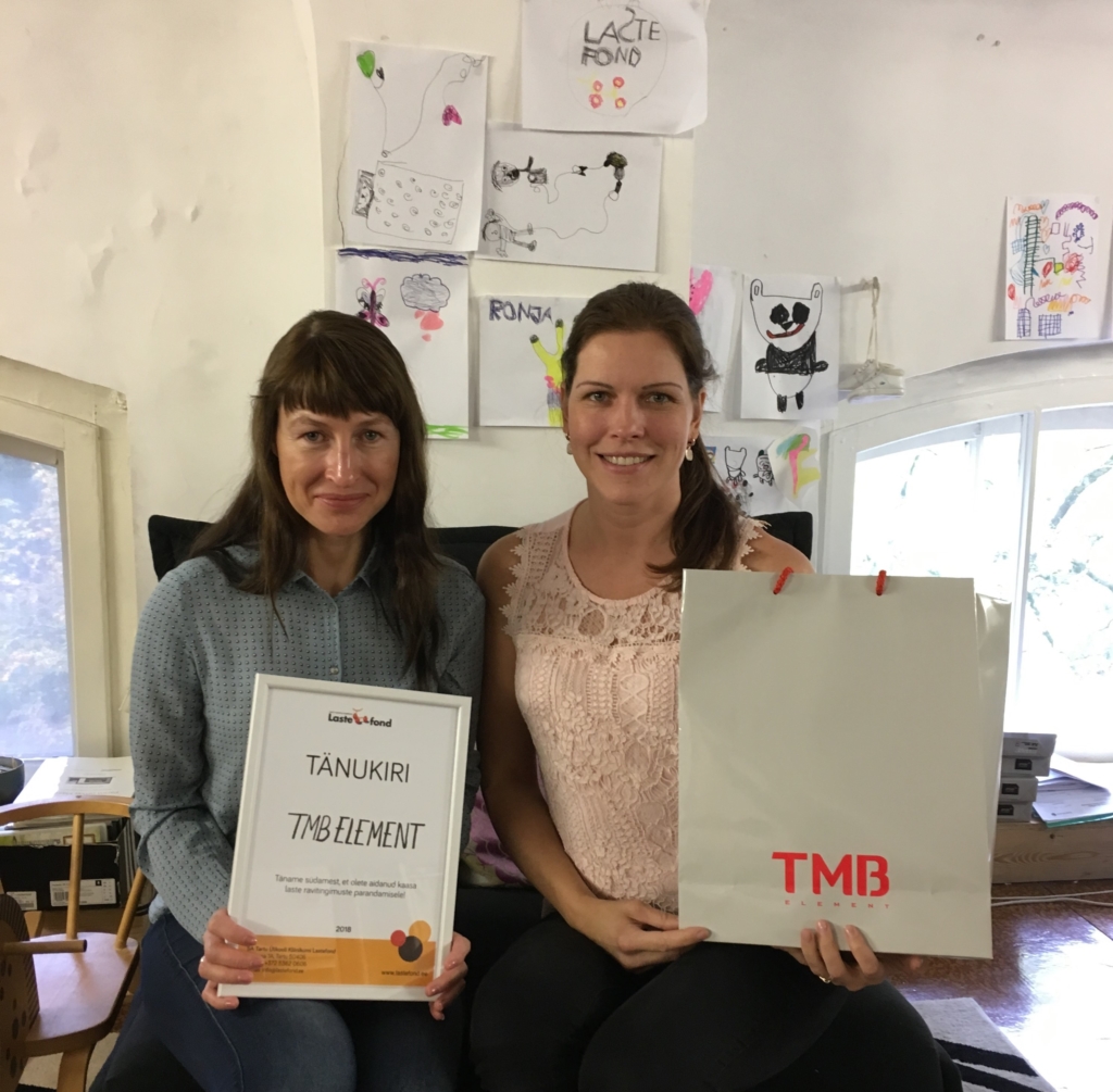 Ettevõte TMB Element annetas kuulmispuuetega laste toetamiseks 3000 eurot