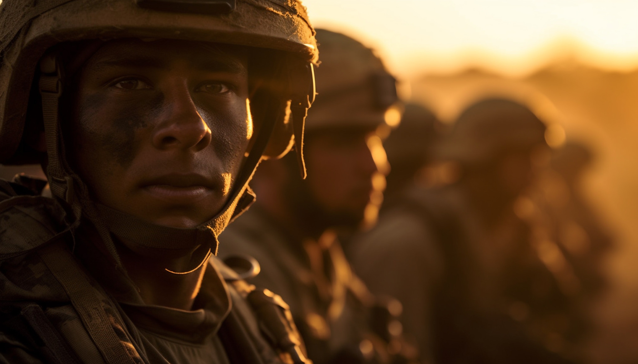 army-engineer-smiling-sunset-with-helmet-generated-by-ai