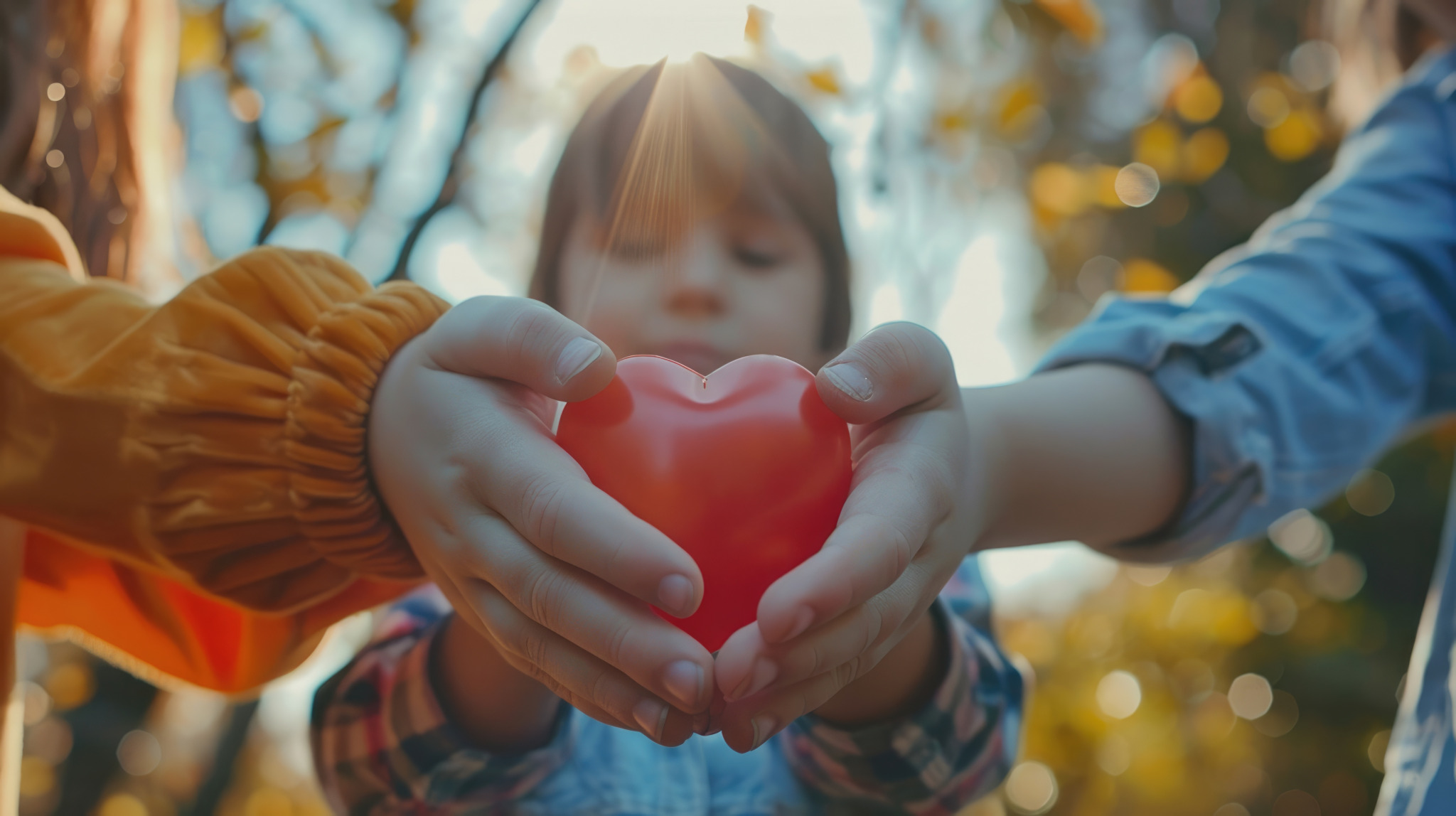 child-holds-heart-with-sun-shining-through-her-hands